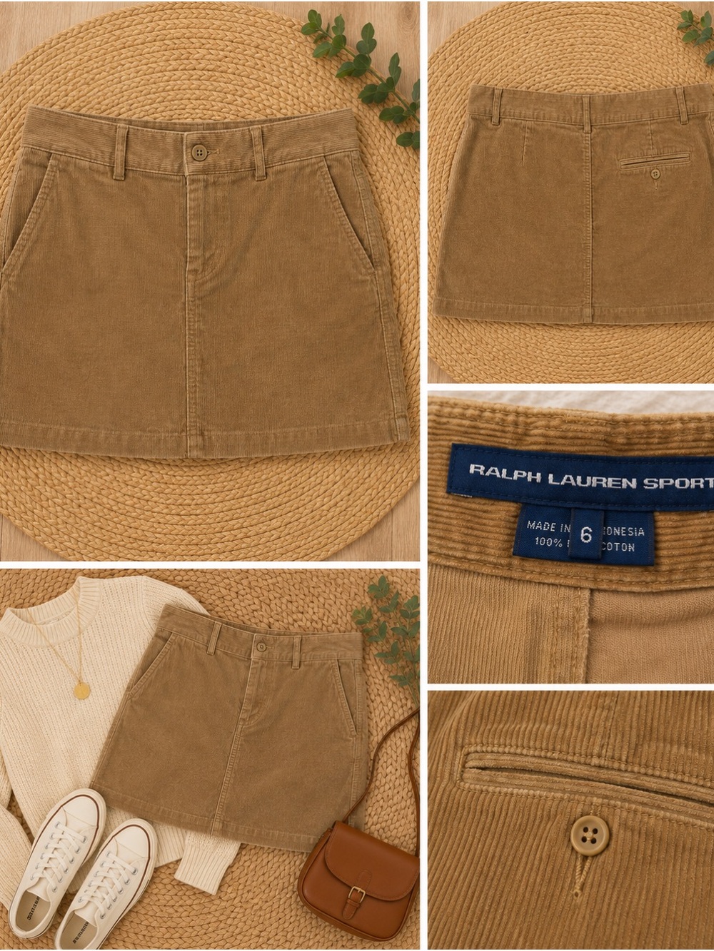 Ralph Lauren Corduroy Mini Skirt - Camel Women’s Size 6